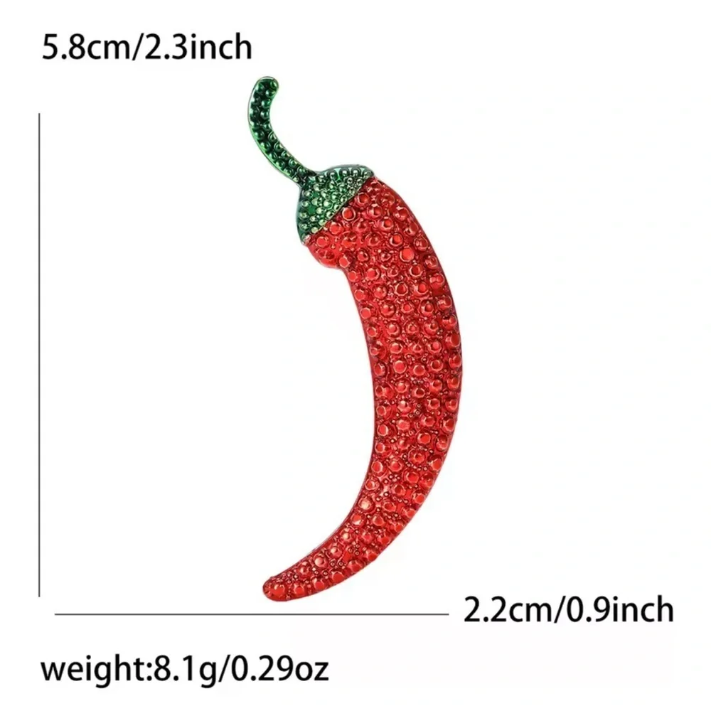 Red Chili Pepper Gold Brooch